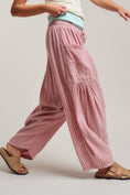 Load image into Gallery viewer, Striped Cotton Drawstring Harem Pants
