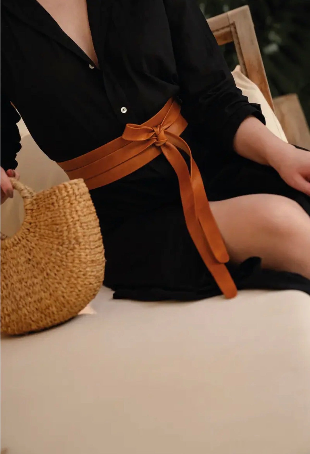 ADA Leather Wrap Belt - Cognac