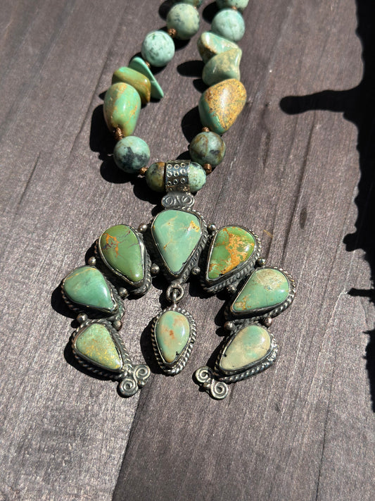 Handmade Turquoise & Stone Statement Necklace