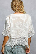 Load image into Gallery viewer, Crochet Trim Neckline Short Sleeve Jacket Top
