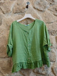 Load image into Gallery viewer, Ref-764 BASIC SHORT BLOUSE 100% LINEN
