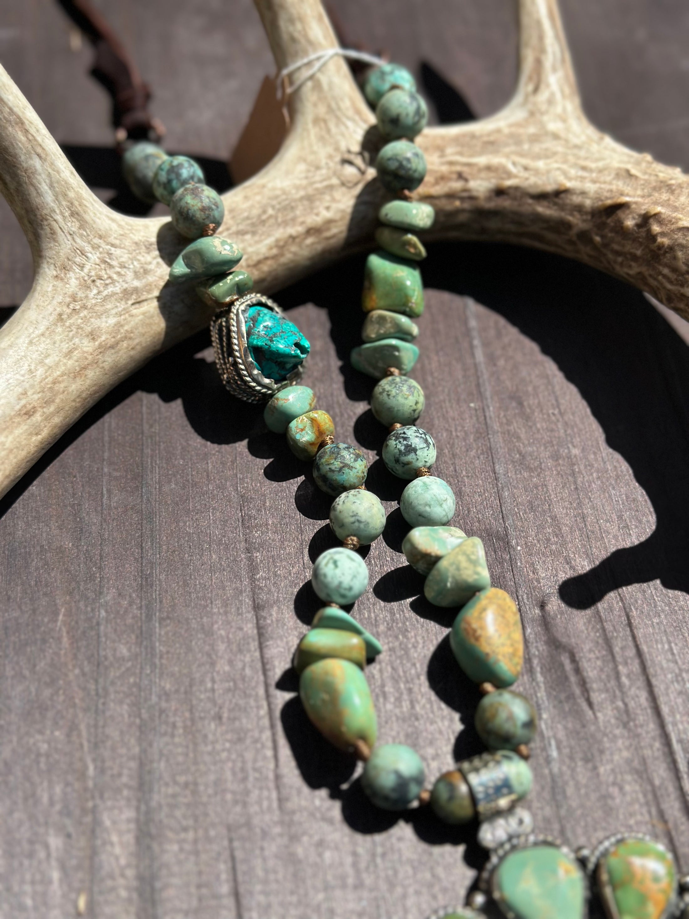 Handmade Turquoise & Stone Statement Necklace