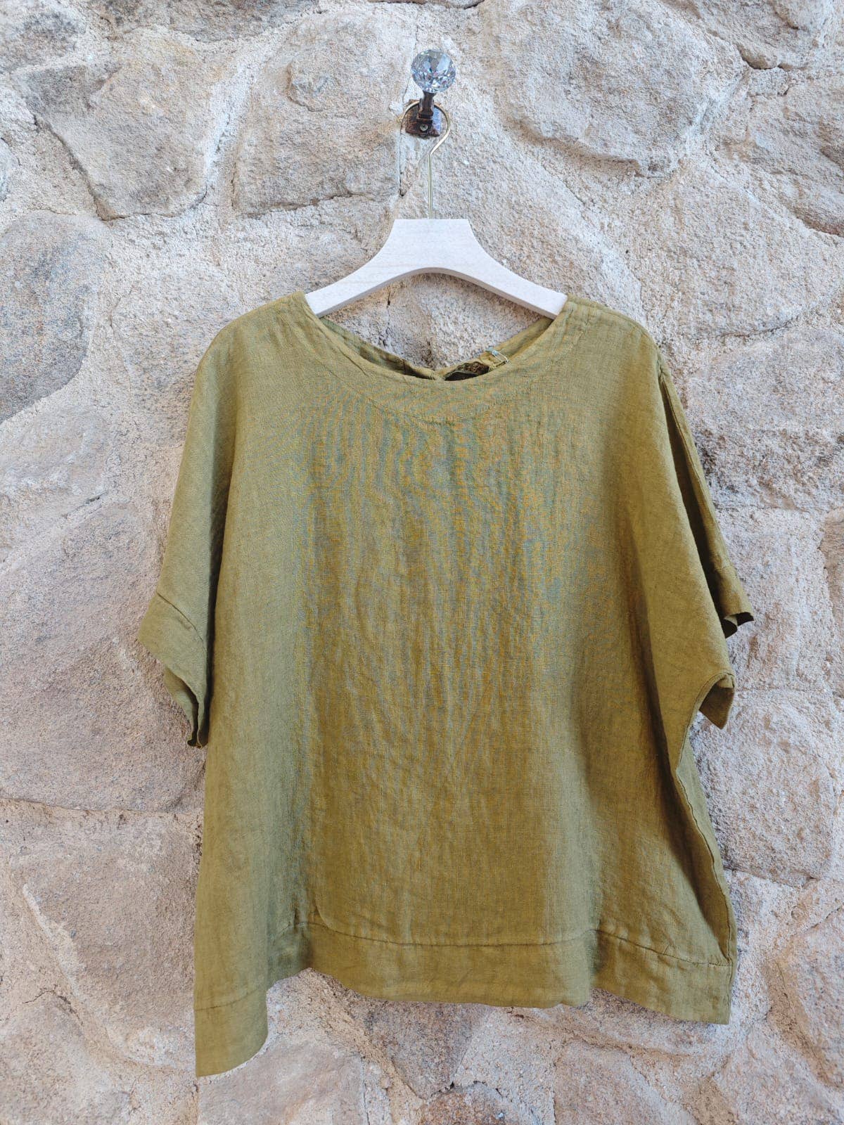Ref-17831 BOW BLOUSE 100% LINEN
