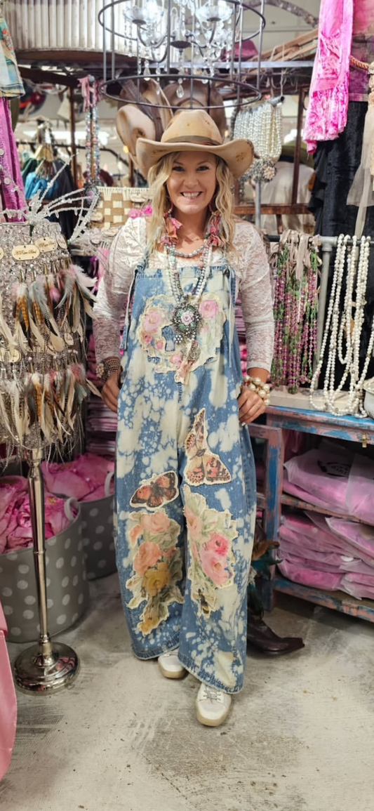 A Rare Bird Patchwork Overalls