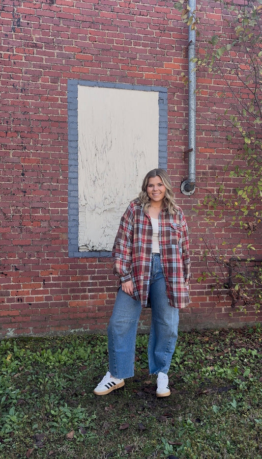 Oversized Cotton Flannel in Mocha