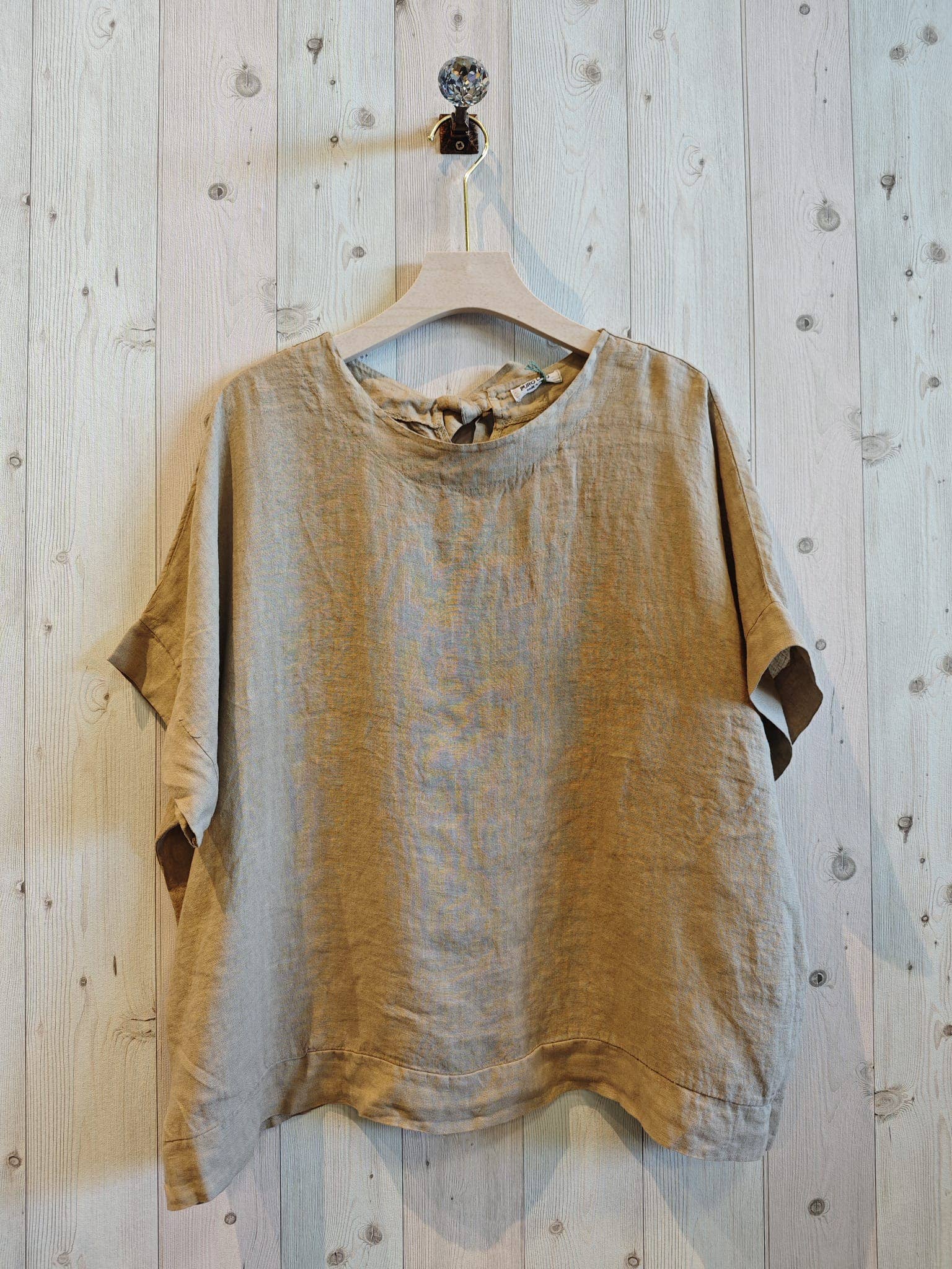 Ref-17831 BOW BLOUSE 100% LINEN