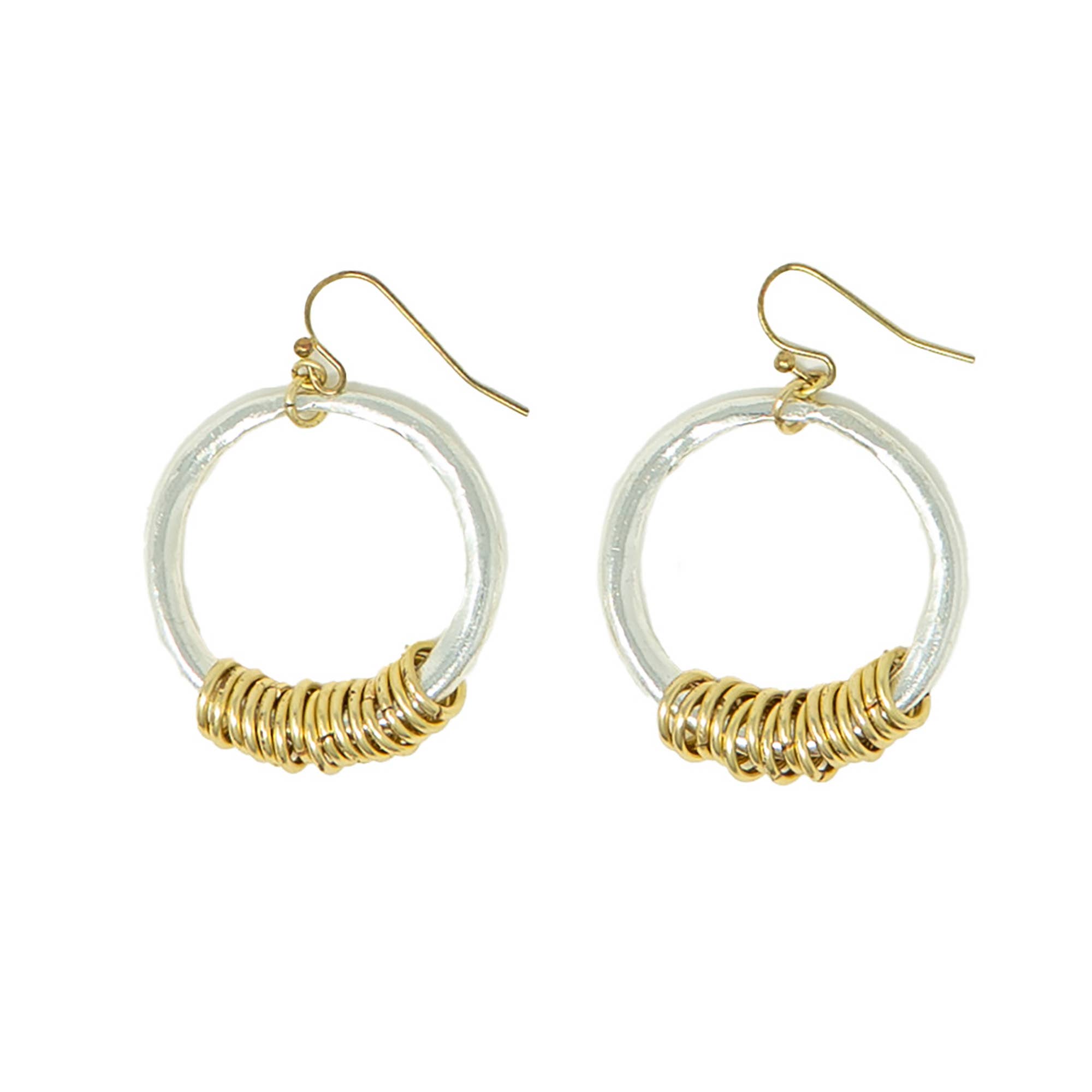 Dangling Circlet Hoops - Silver