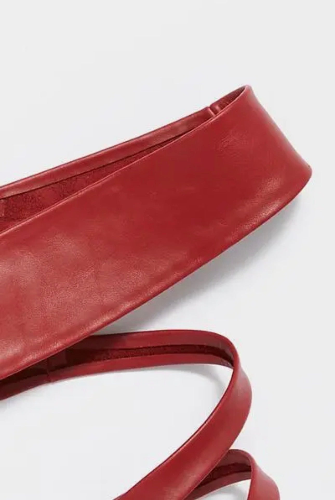 ADA Leather Wrap Belt - Red