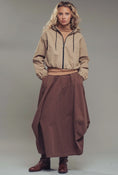 Load image into Gallery viewer, The Balloon Hem Cotton Skirt - Earthy Brown
