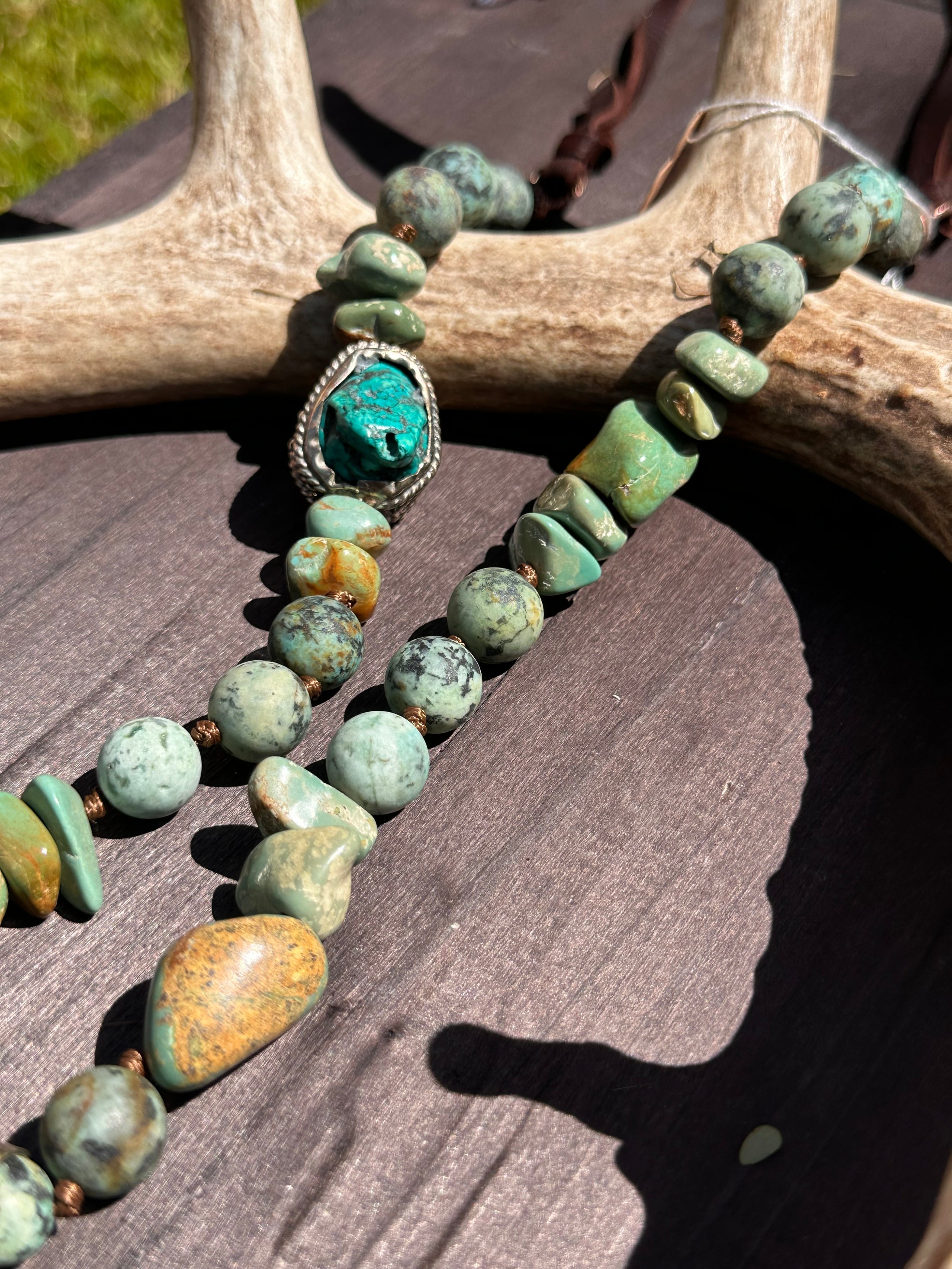 Handmade Turquoise & Stone Statement Necklace