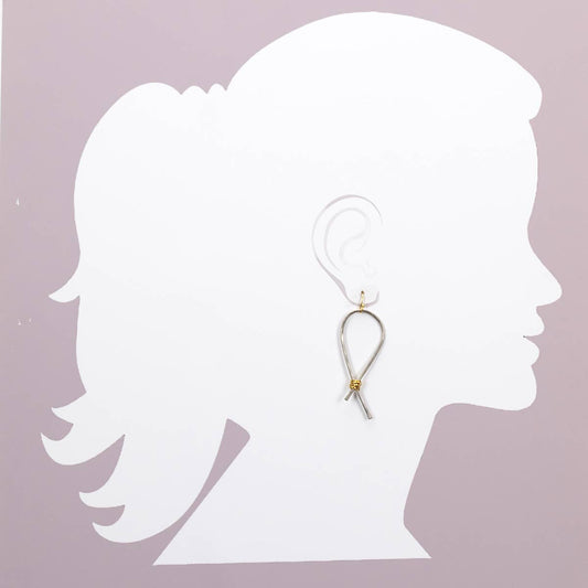Hand Forged Wire Loop Earring w Wire Wrapped Accent