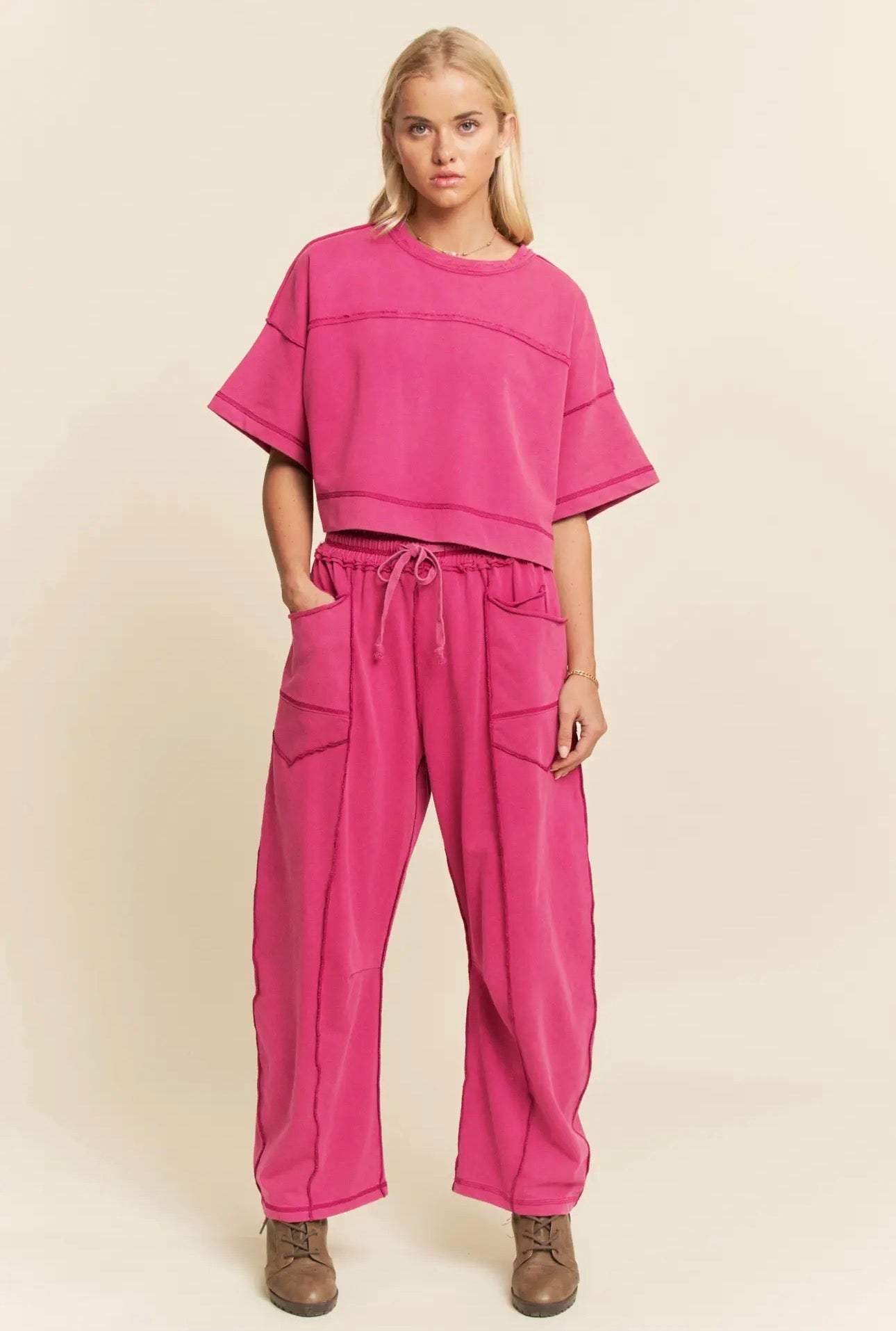 Two Piece Set in Fuchsia