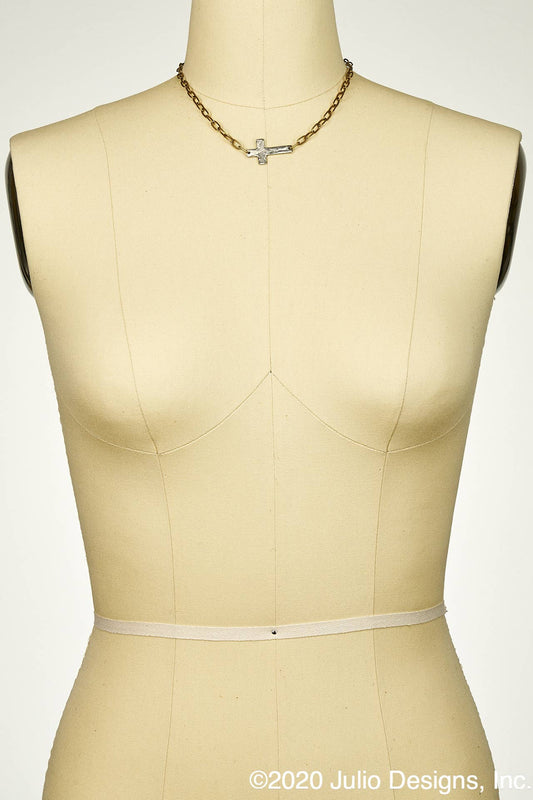 Hammered Cross on Paperclip Chain Necklace