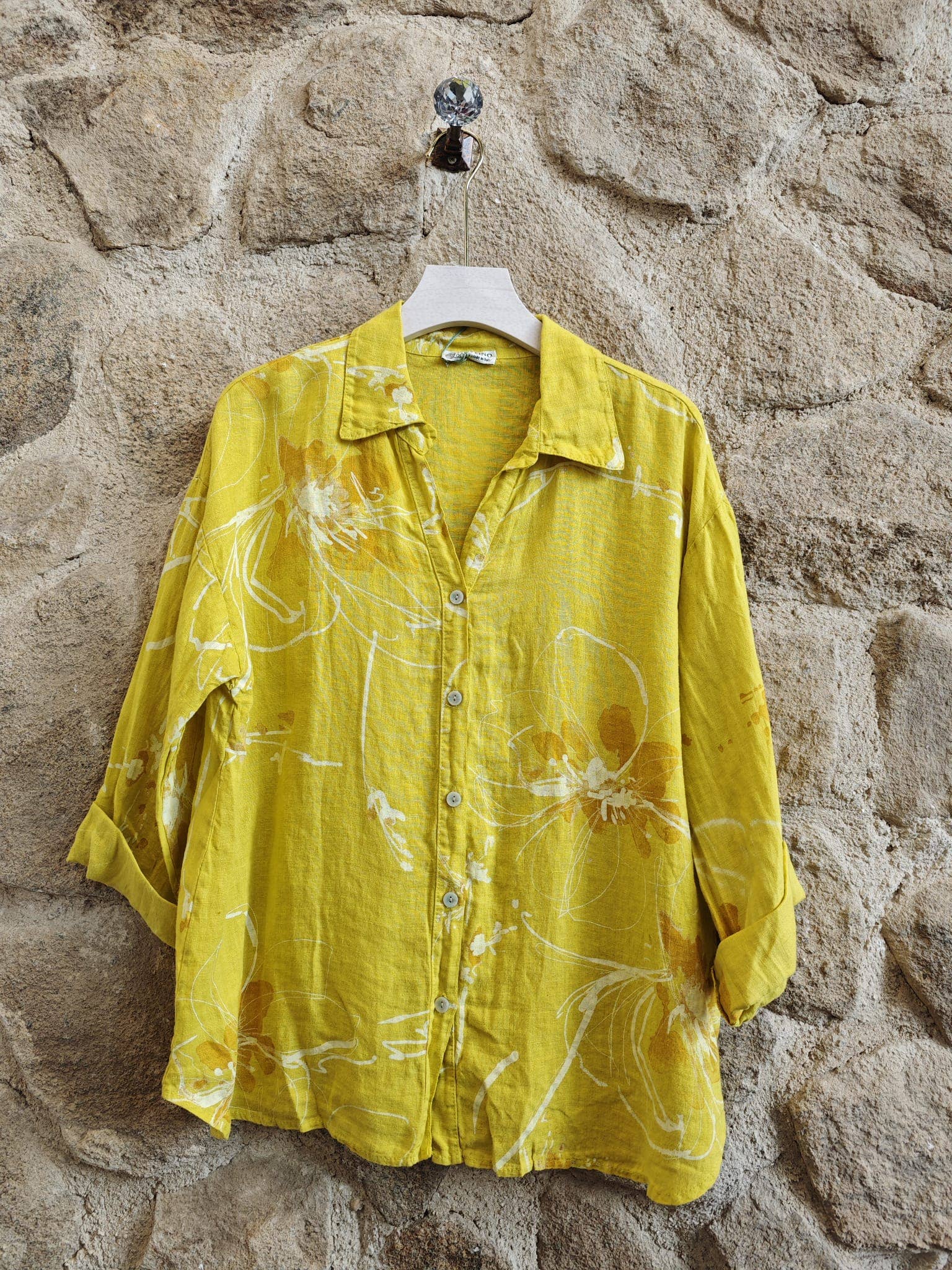 Ref-18255 PRINTED 100% LINEN SHIRT