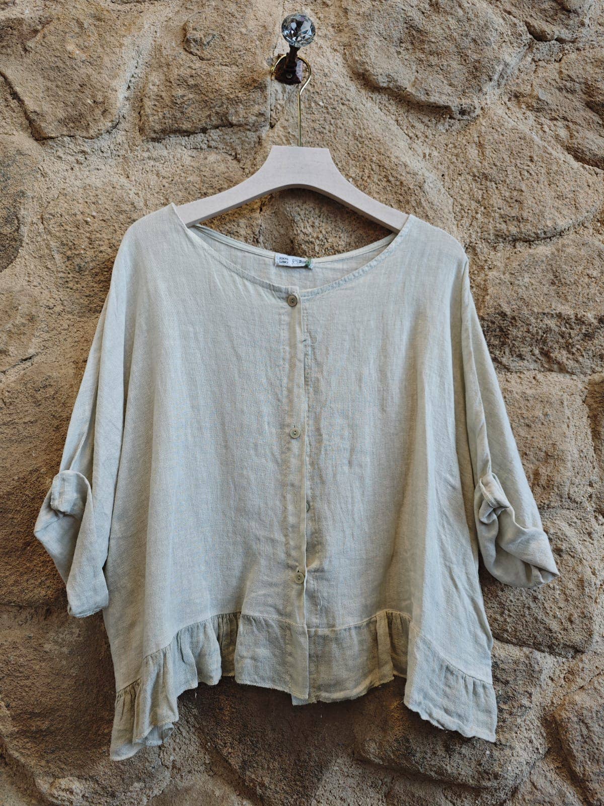 Ref-764 BASIC SHORT BLOUSE 100% LINEN