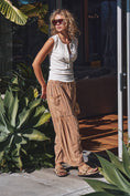 Load image into Gallery viewer, Striped Cotton Drawstring Harem Pants
