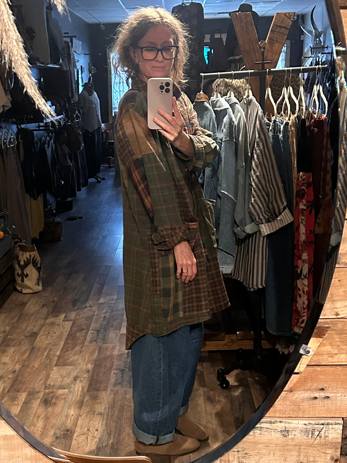 Faded Patchwork Flannel Jacket