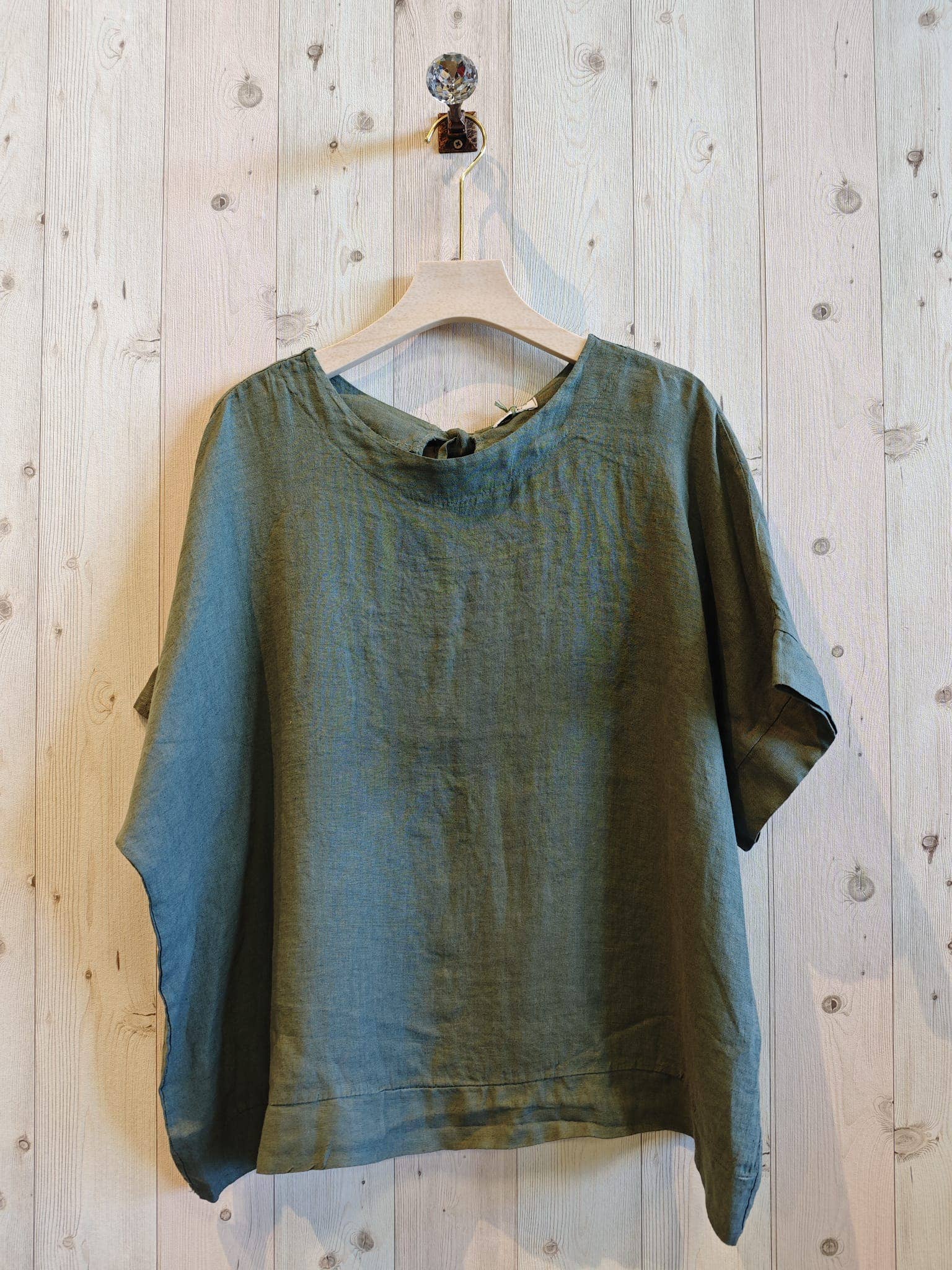 Ref-17831 BOW BLOUSE 100% LINEN