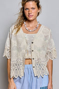 Load image into Gallery viewer, Crochet Trim Neckline Short Sleeve Jacket Top
