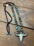 Load image into Gallery viewer, Hand-Carved Buffalo Skull Necklace
