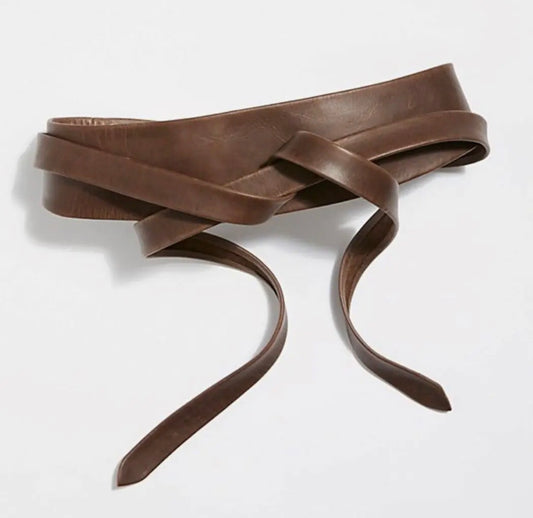 ADA Leather Wrap Belt - Chocolate