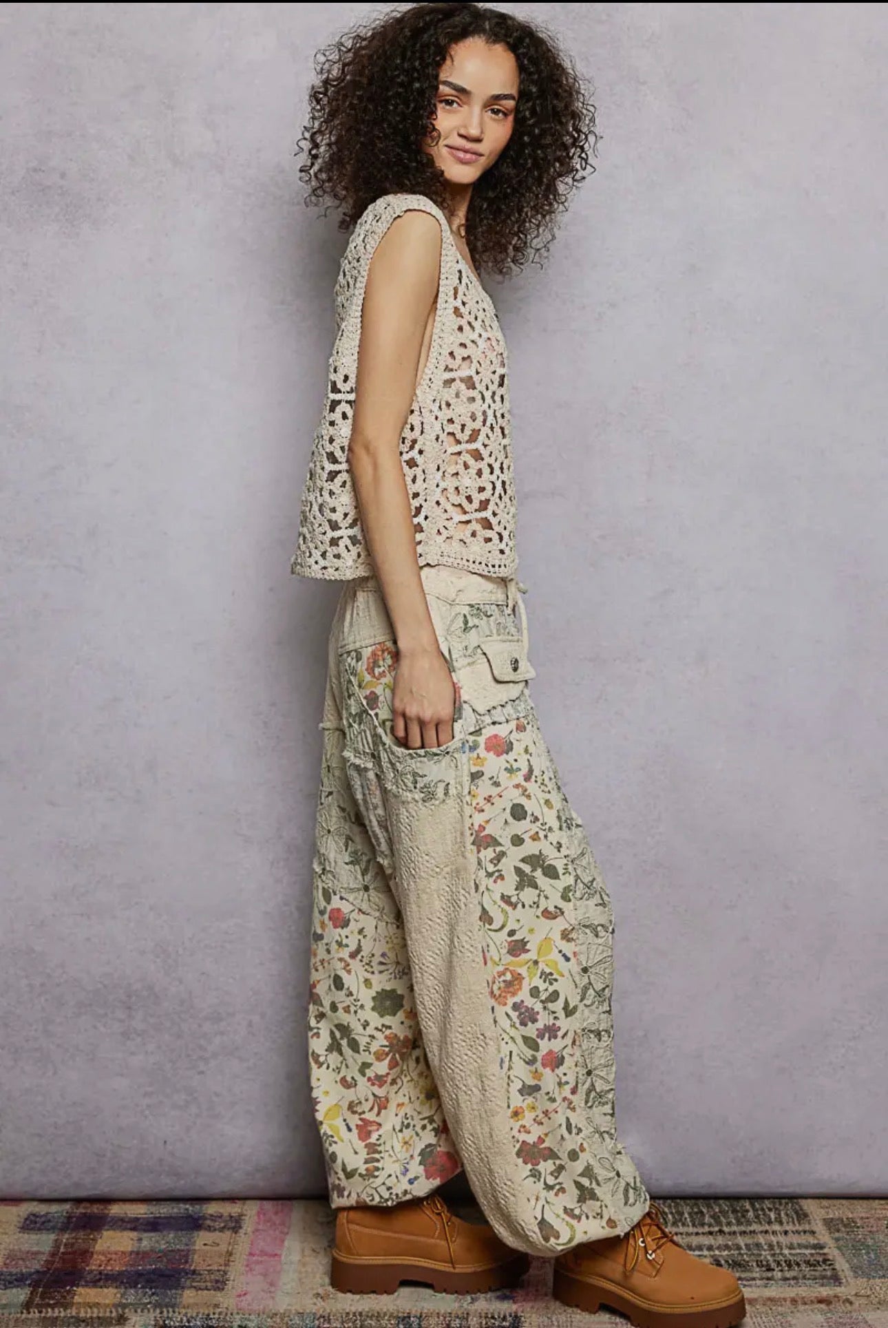 Patchwork + Embroidered Pants