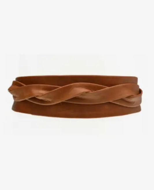 ADA Leather Wrap Belt - Cognac