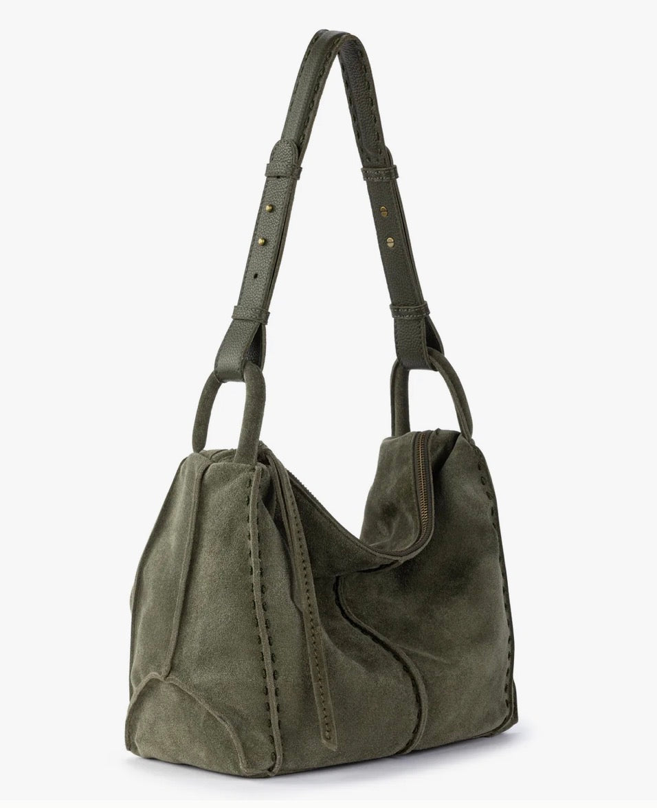 Los Feliz Hobo in Moss Suede - the Sak