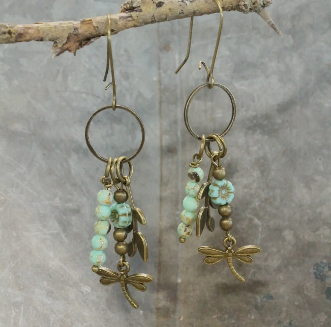 New Beginnings Dragonfly & Bronze Charmer Earrings