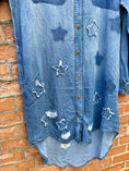 Load image into Gallery viewer, Lightweight Chambray Star Patch Button-Up Dress
