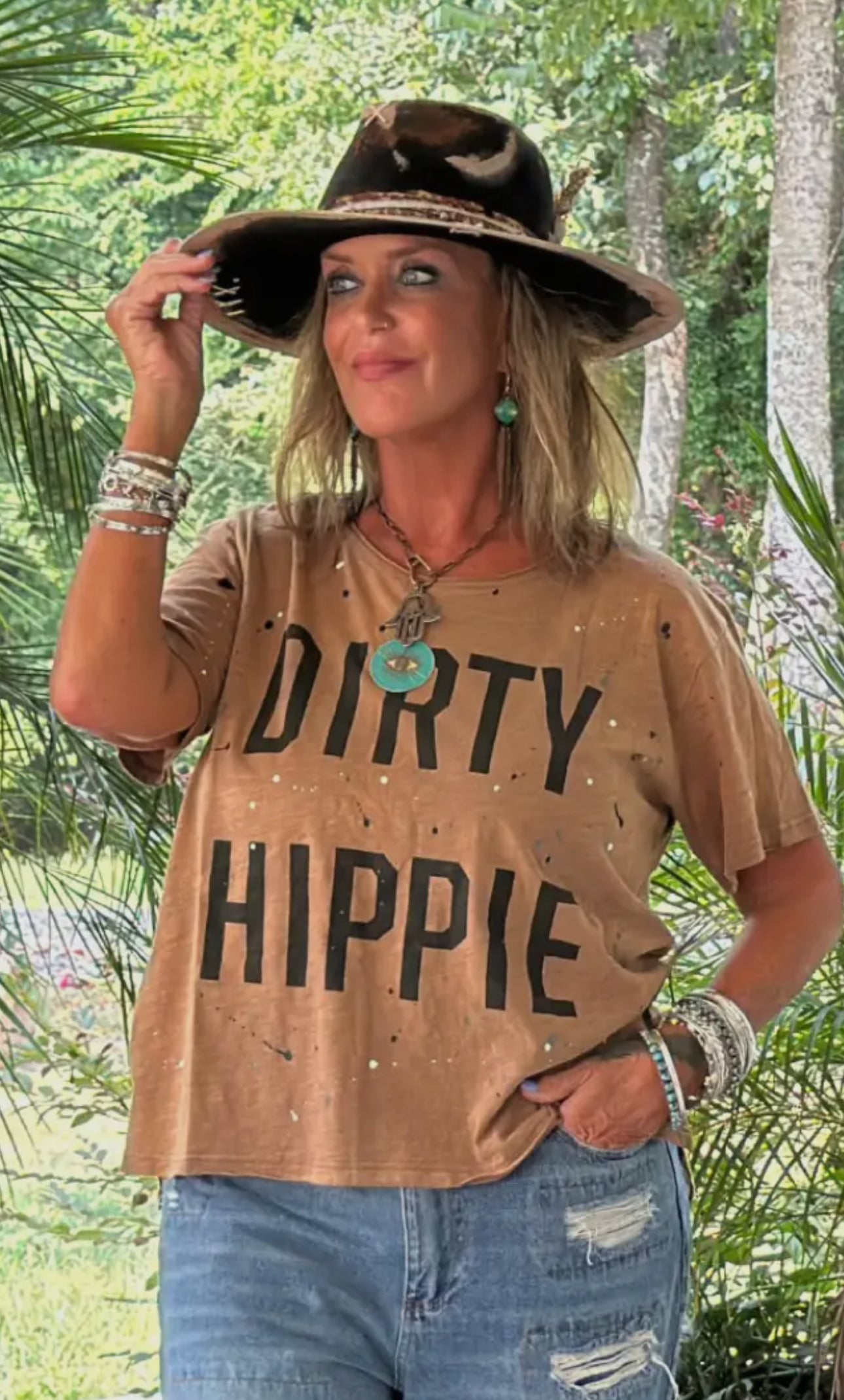 Dirty Hippie Tee by Jaded Gypsy - Chocolate