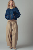 Load image into Gallery viewer, Chic Utility Zip-Up Denim Bomber Jacket
