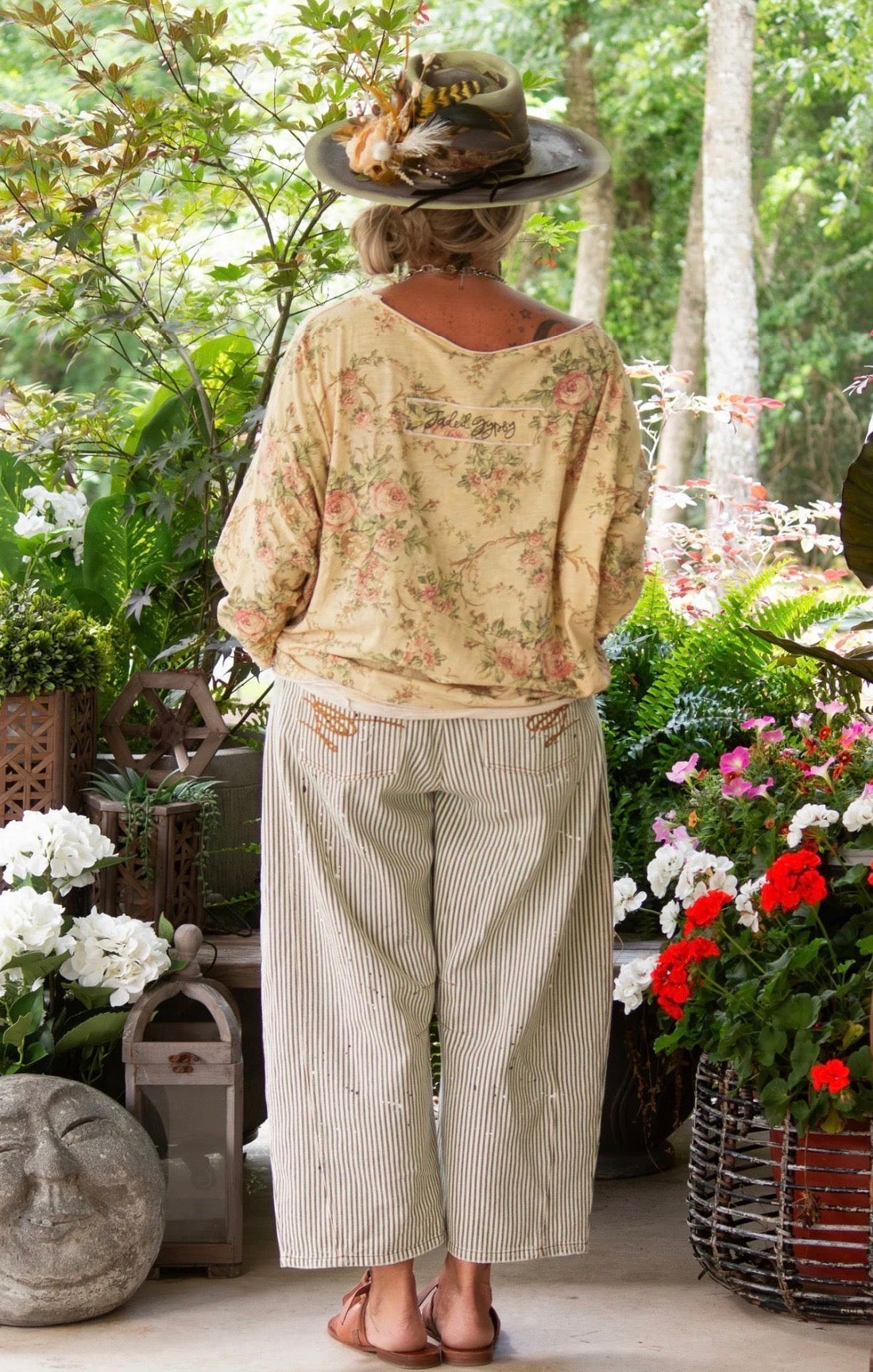 Barrel of Dreams Jeans in Olive Stripe by Jaded Gypsy