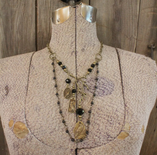 Ravens in the Night Sky Charmer Necklace