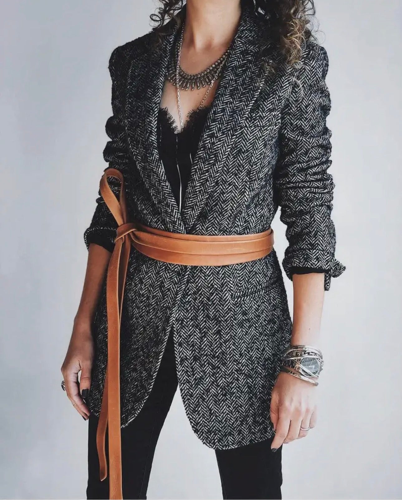 ADA Leather Wrap Belt Medium Width - Tan