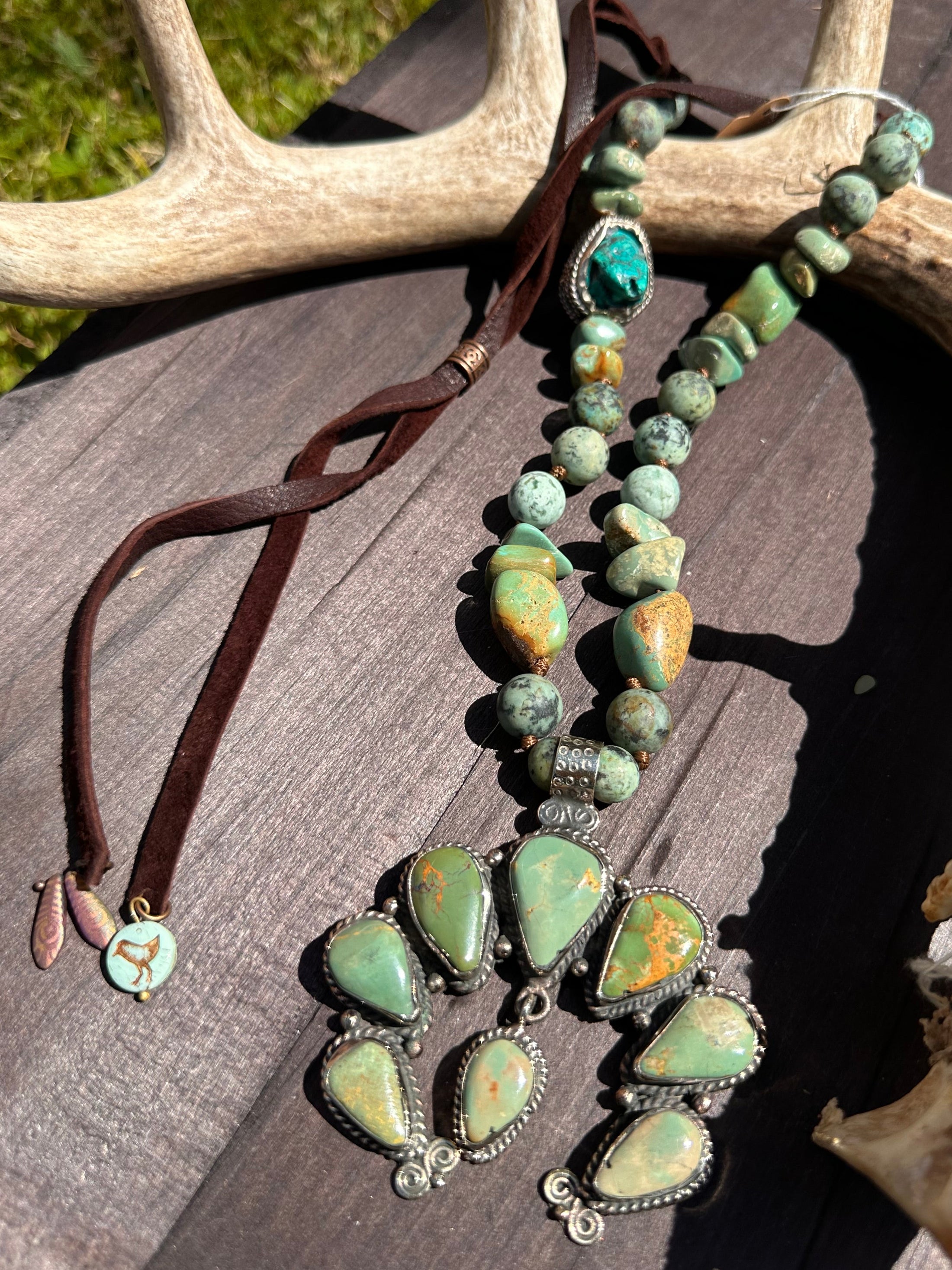 Handmade Turquoise & Stone Statement Necklace