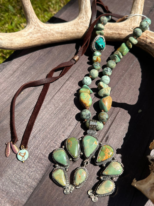 Handmade Turquoise & Stone Statement Necklace