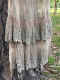 Load image into Gallery viewer, Lace skirt in oatmeal; sheer; layering lace skirt by Jaded Gypsy
