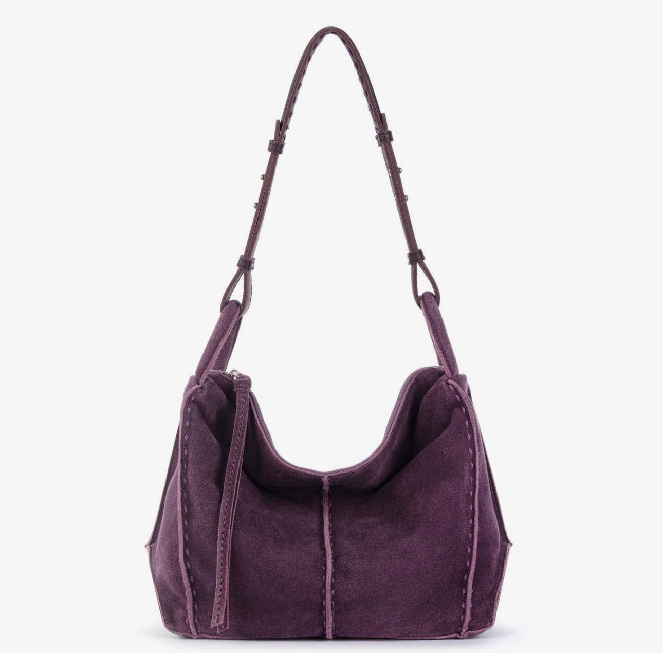 Los Feliz Hobo in Aubergine Suede - the Sak