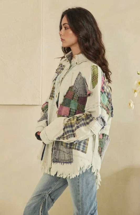 Patchwork Denim Shacket