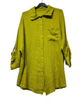 Load image into Gallery viewer, 29122 LINEN OVERSIZED BLOUSE WITH CHEST POCKET
