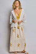 Load image into Gallery viewer, 1/2 Sleeve Lace Ruffle Trim Opening Solid Crochet Cardigan
