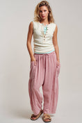 Load image into Gallery viewer, Striped Cotton Drawstring Harem Pants
