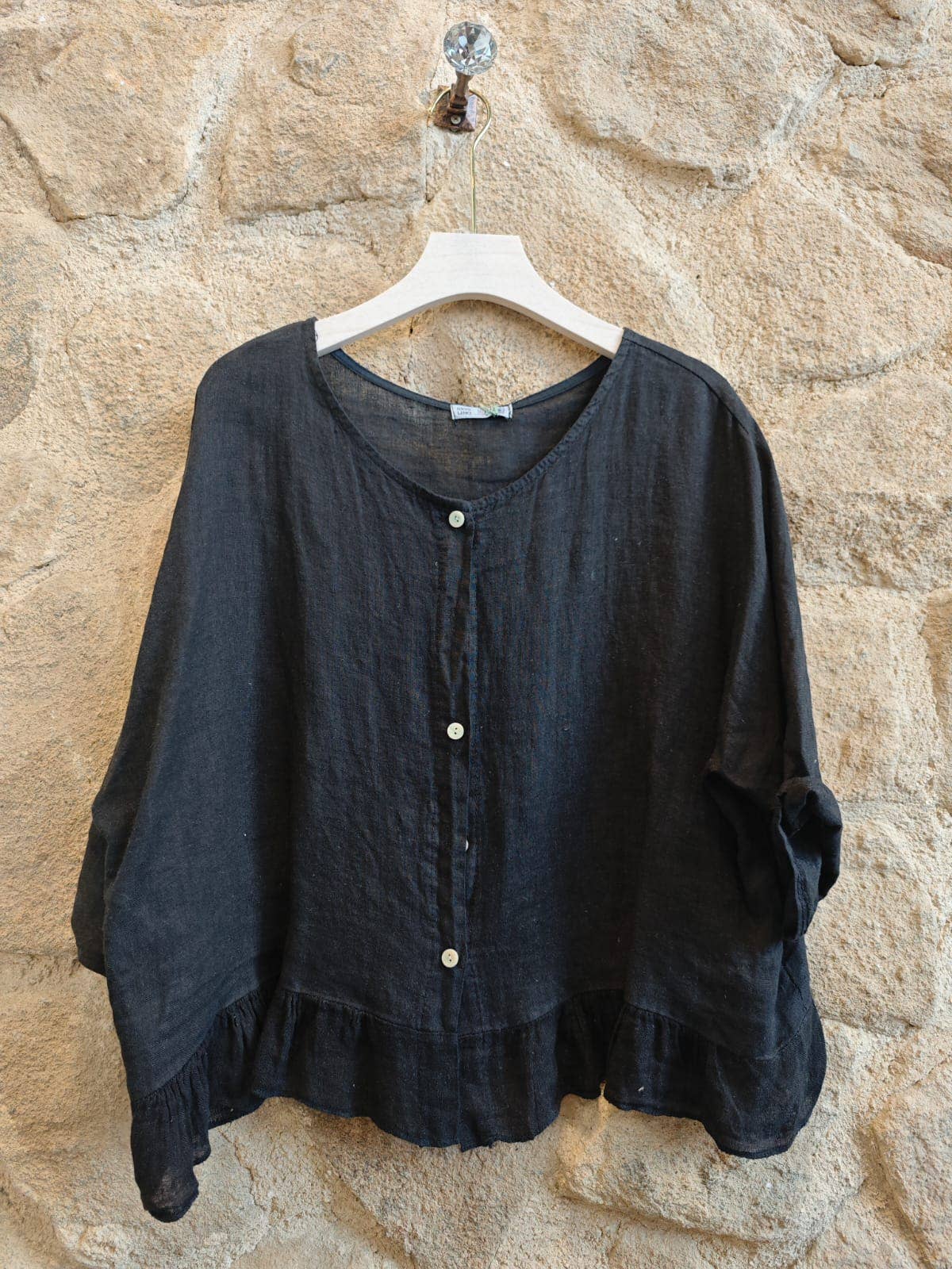 Ref-764 BASIC SHORT BLOUSE 100% LINEN