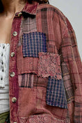 Load image into Gallery viewer, Vintage Wash Plaid Patchwork Long Sleeve Top
