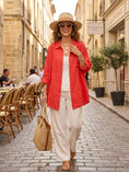 Load image into Gallery viewer, 29122 LINEN OVERSIZED BLOUSE WITH CHEST POCKET
