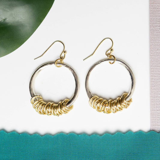 Dangling Circlet Hoops - Silver