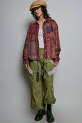 Load image into Gallery viewer, Vintage Wash Plaid Patchwork Long Sleeve Top
