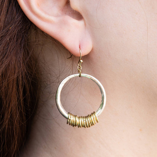 Dangling Circlet Hoops - Silver