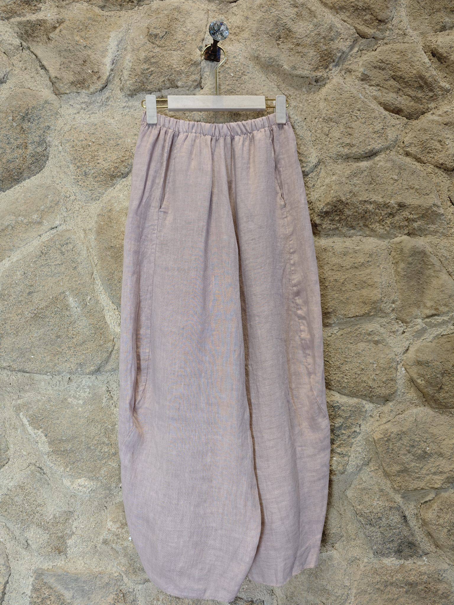 Ref-41482 BALLOON-STYLE PANTS 100% LINEN
